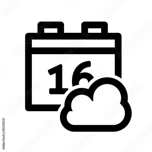 16 th date cloudy weather icon