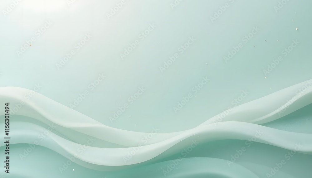 Fototapeta premium Serene Teal Waves: Abstract Minimalist Background
