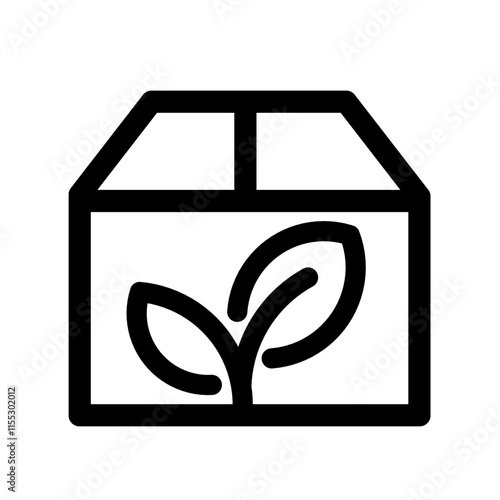 box and leaf shipment storage box icon