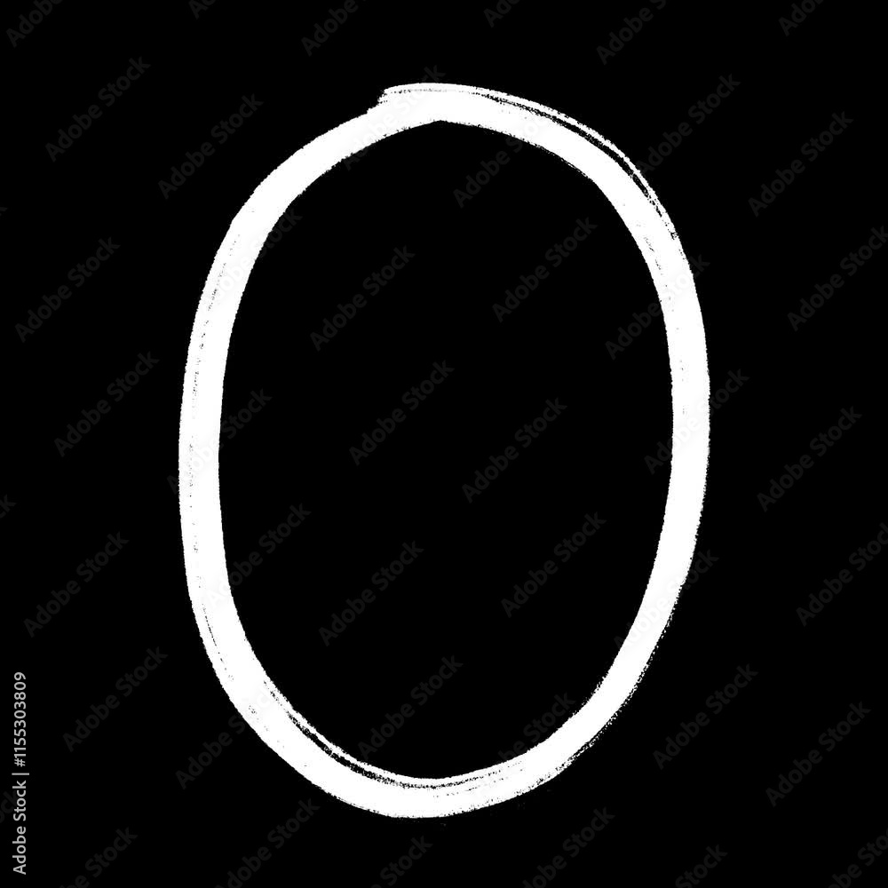 White painted oval shape on black background. White painted oval shape on black background.