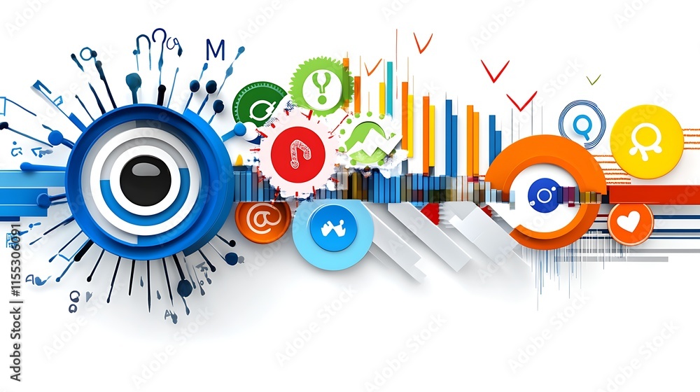 Obraz premium Abstract Colorful Data Business Infographic Design