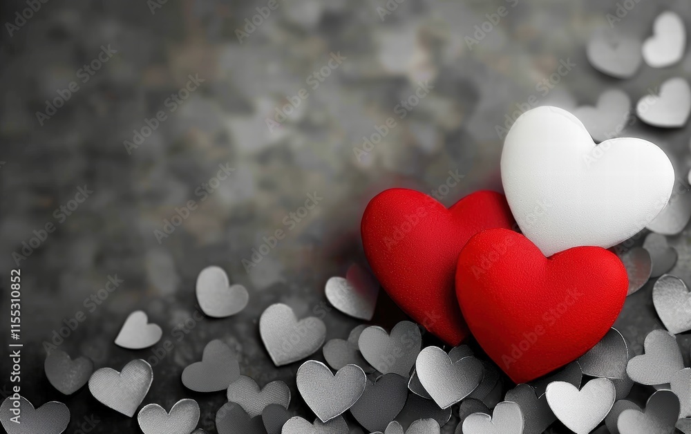 Fototapeta premium Saint Valentines Day grey background