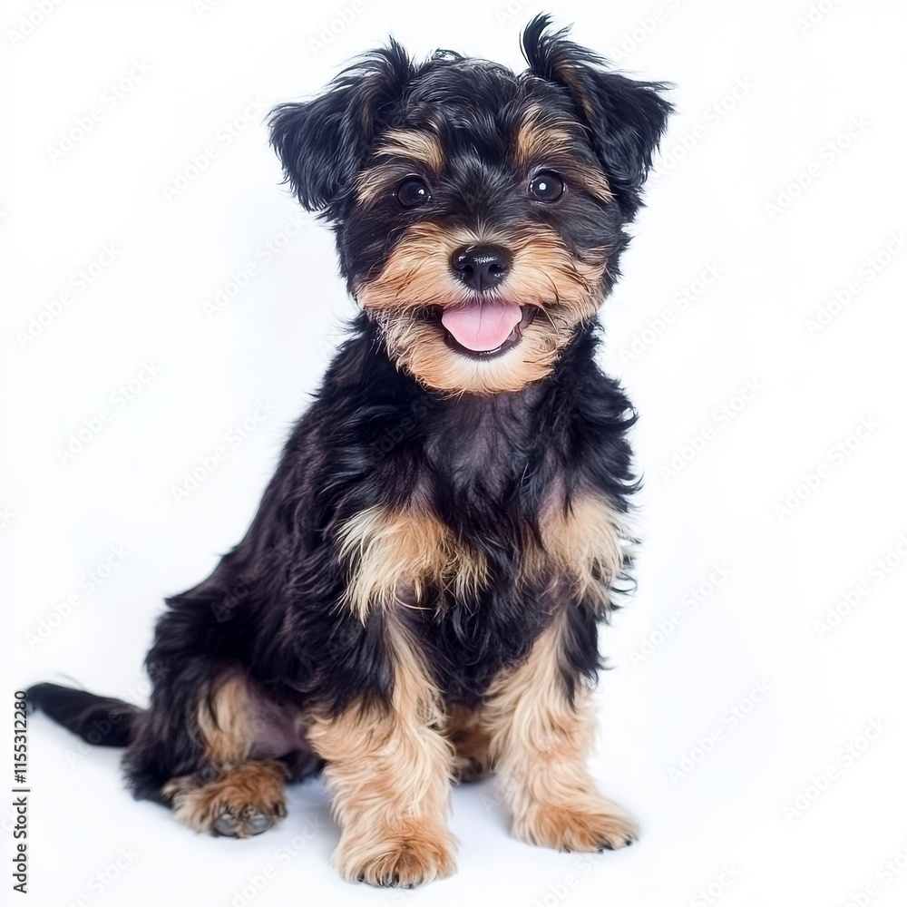 Maltese poodle puppy smile maltipool teddy little dog pet brown white isolated Maltese poodle puppy smile maltipool teddy little dog pet brown white isolated