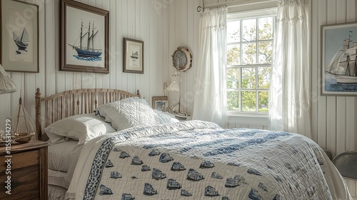 traditional american seaside cottage bedroom