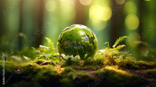 Digital environmental protection forest green planet graphics poster background photo