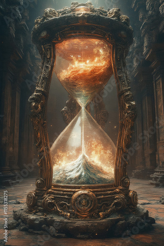 Wallpaper Mural Mystical Elemet in Hourglass Torontodigital.ca