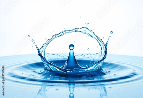 Close up of a water droplet creating a crown splash.