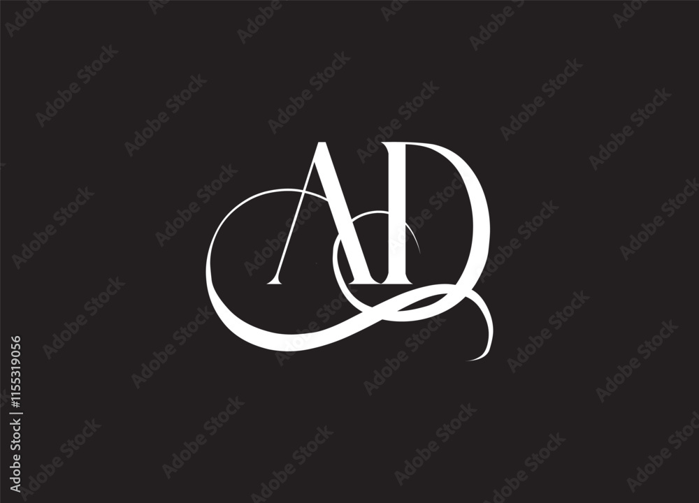 AD latter ligature typography logo design template
AD latter ligature typography logo design template