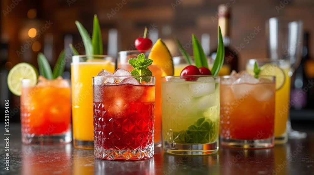 Fototapeta premium Top-Selling Colorful Cocktails for Parties