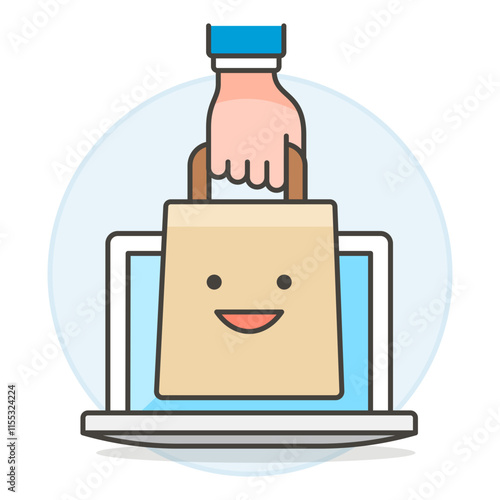 illustration of a person holding a laptop