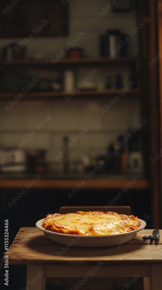 Golden-Brown Pie Resting Calmly on Rustic Kitchen Table. AI Generated Golden-Brown Pie Resting Calmly on Rustic Kitchen Table. AI Generated