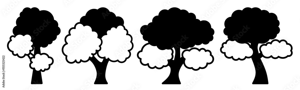 Tree illustration. Tree icon vector set. Design for business. Stock vector. Tree illustration. Tree icon vector set. Design for business. Stock vector.