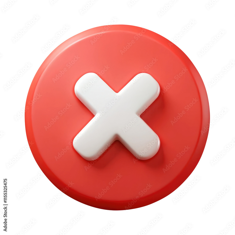 red cross button 3d icon in cartoon plastic style minimal isolated on transparent white background, clipping path red cross button 3d icon in cartoon plastic style minimal isolated on transparent white background, clipping path