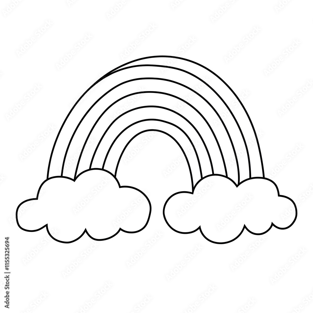 rainbow coloring page drawing rainbow coloring page drawing