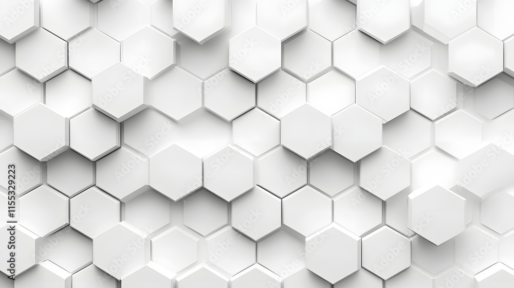 Abstract White Hexagonal Geometric Pattern Background Abstract White Hexagonal Geometric Pattern Background