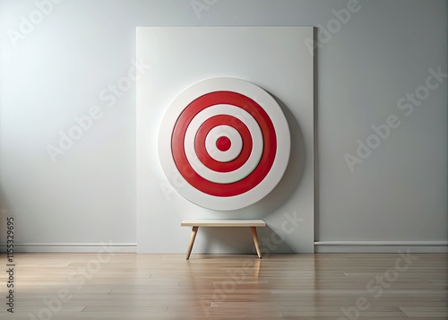 Hit your target. Simple arrow target graphic on a clean, minimalist background for impactful business presentations.