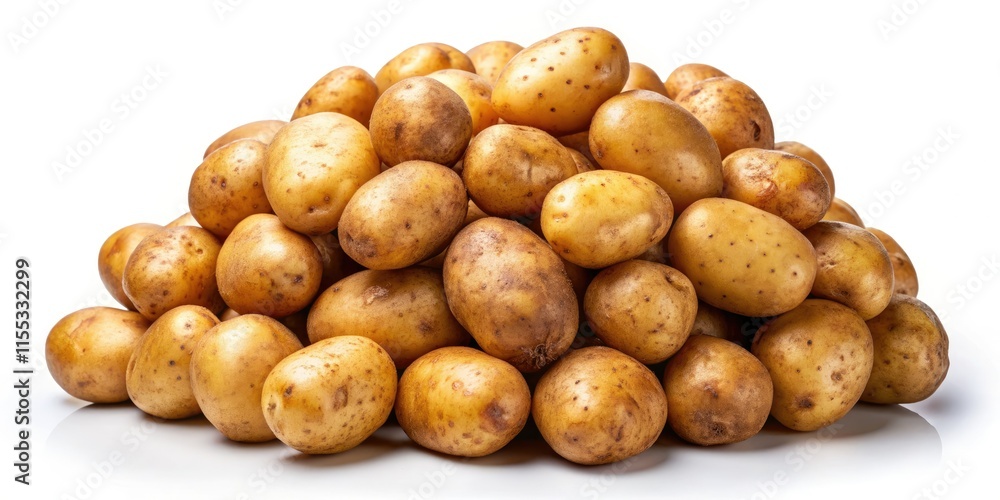 Rustic pile of fresh harvest potatoes, isolated. A vibrant farm fresh produce image, perfect for your needs. Rustic pile of fresh harvest potatoes, isolated. A vibrant farm fresh produce image, perfect for your needs.