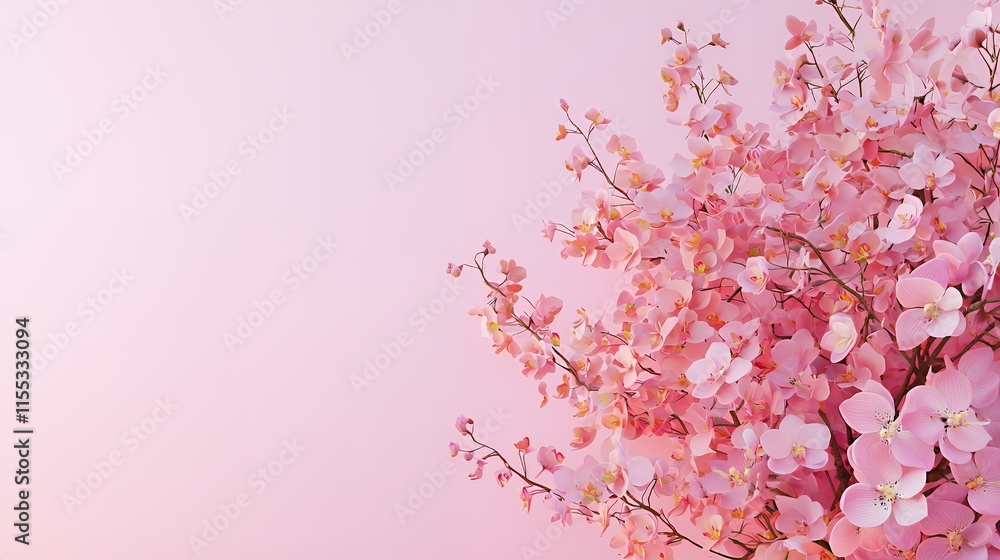 Obraz premium Pink Orchid Blossom: A Delicate Floral Arrangement