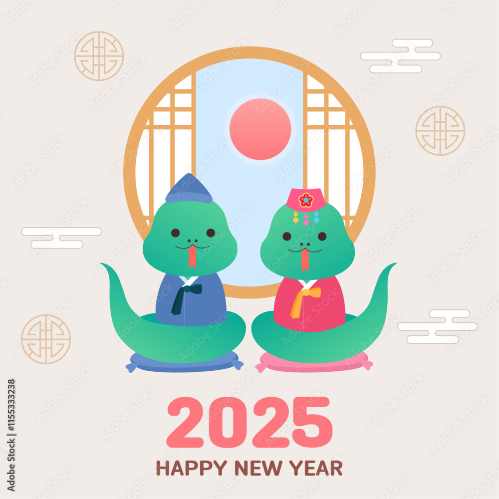 Fototapeta premium New Year Illustration 2025