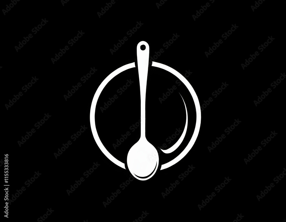 Soup ladle icon on black background. Ai generated image.
Soup ladle icon on black background. Ai generated image.