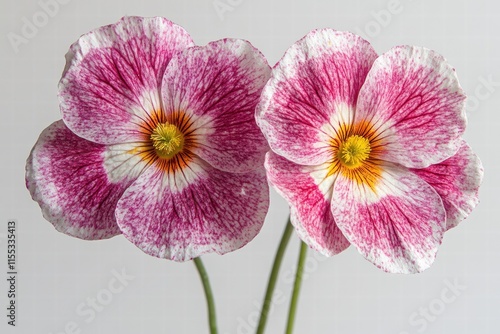 Two Delicate Pink and White Flowers