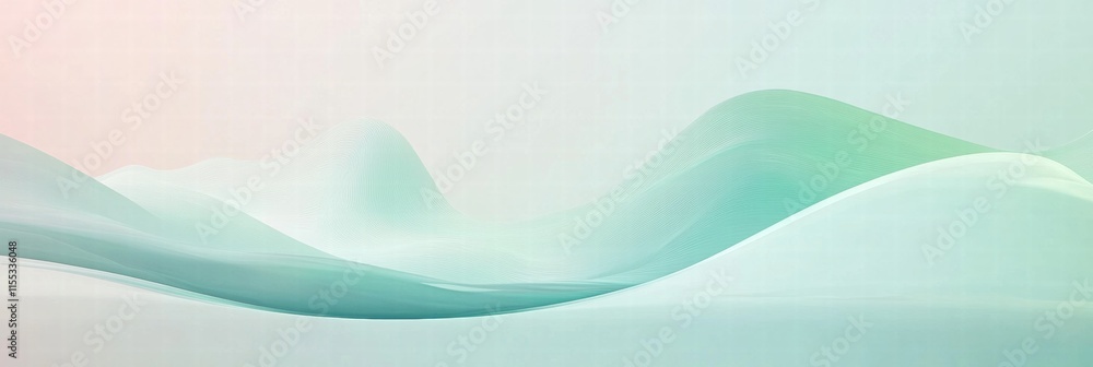 Mountain range with winding river showcasing serene landscape and ample space for minimalist text placement. Generative AI Mountain range with winding river showcasing serene landscape and ample space for minimalist text placement. Generative AI