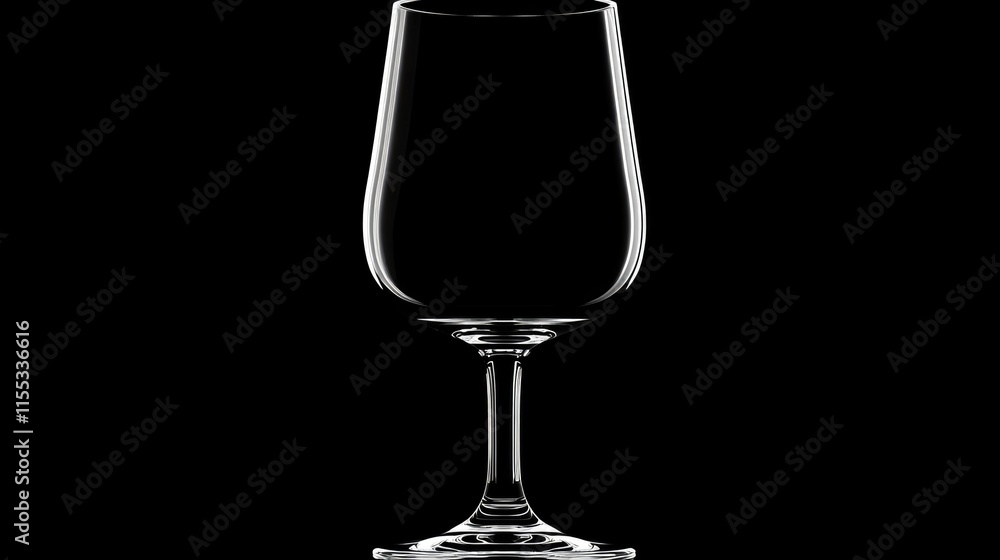Elegant silhouette of a whiskey glass on a black background showcasing its refined shape and design for creative beverage concepts. Elegant silhouette of a whiskey glass on a black background showcasing its refined shape and design for creative beverage concepts.