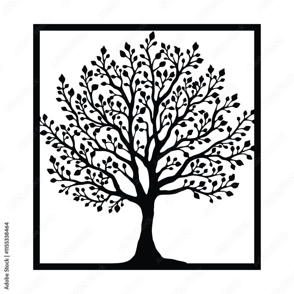 Obraz premium Tree Panel Wall Art Laser Cut Design Tree illustration Vector