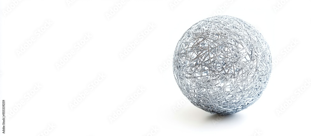 Elegant silver Christmas tree ornament isolated on a white background showcasing intricate design perfect for holiday decorations. Elegant silver Christmas tree ornament isolated on a white background showcasing intricate design perfect for holiday decorations.