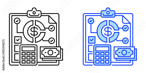 Budget Planning Line Icon. linear style sign for mobile concept and web design. Outline vector icon.
