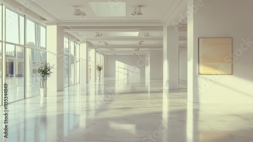 Wallpaper Mural Modern bright spacious interior hall sunlight floor. Torontodigital.ca