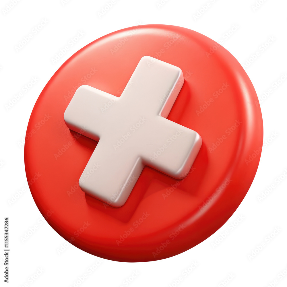 cross button 3d icon in cartoon plastic style minimal isolated on transparent white background, clipping path cross button 3d icon in cartoon plastic style minimal isolated on transparent white background, clipping path