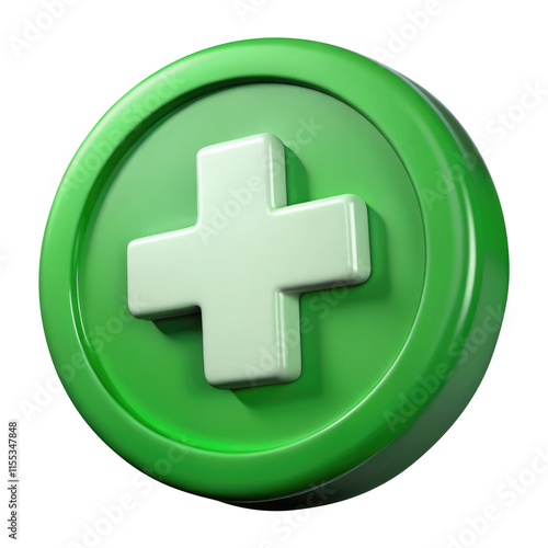 cross button 3d icon in cartoon plastic style minimal isolated on transparent white background, clipping path