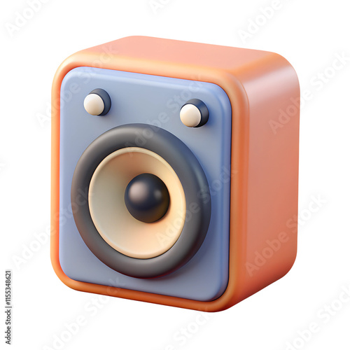 Plastic 3d audio speaker icon