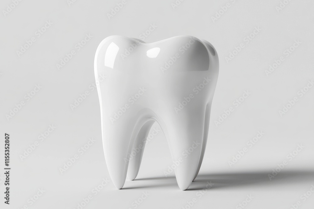 A white tooth is shown in a close up A white tooth is shown in a close up