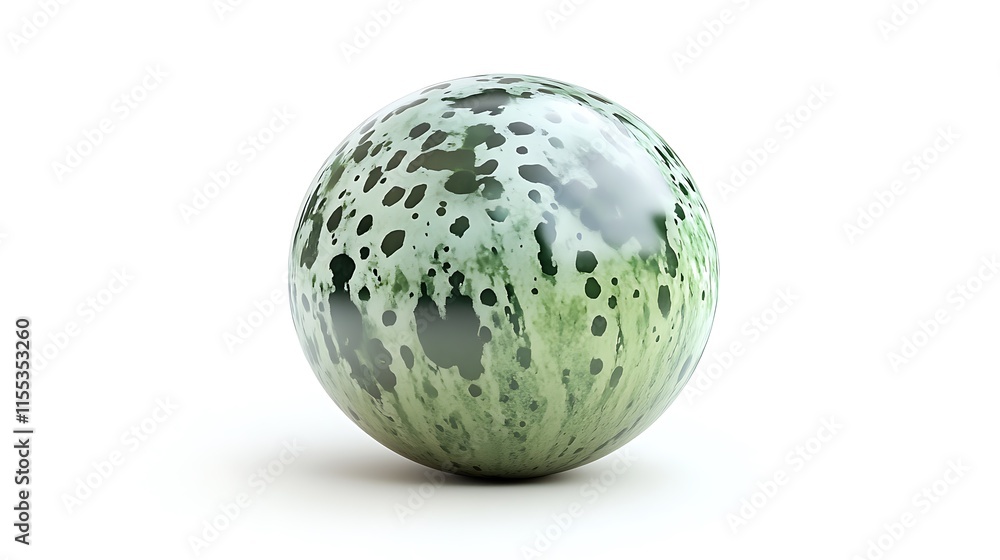 Stunning Close-Up Photo: Green and White Abstract Sphere Mockup on Bright Background. AI Generated Stunning Close-Up Photo: Green and White Abstract Sphere Mockup on Bright Background. AI Generated