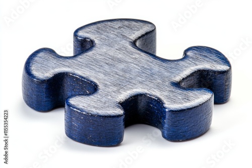 A shiny puzzle piece on an isolated transparent or white backdrop. photo