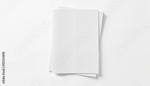 A4 printable paper mockup stacked on white background with copy space
 photo