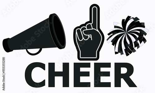 Cheerleading items vector