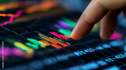 Wallpaper Mural Analyzing financial data trends office setting digital graphs close-up Torontodigital.ca