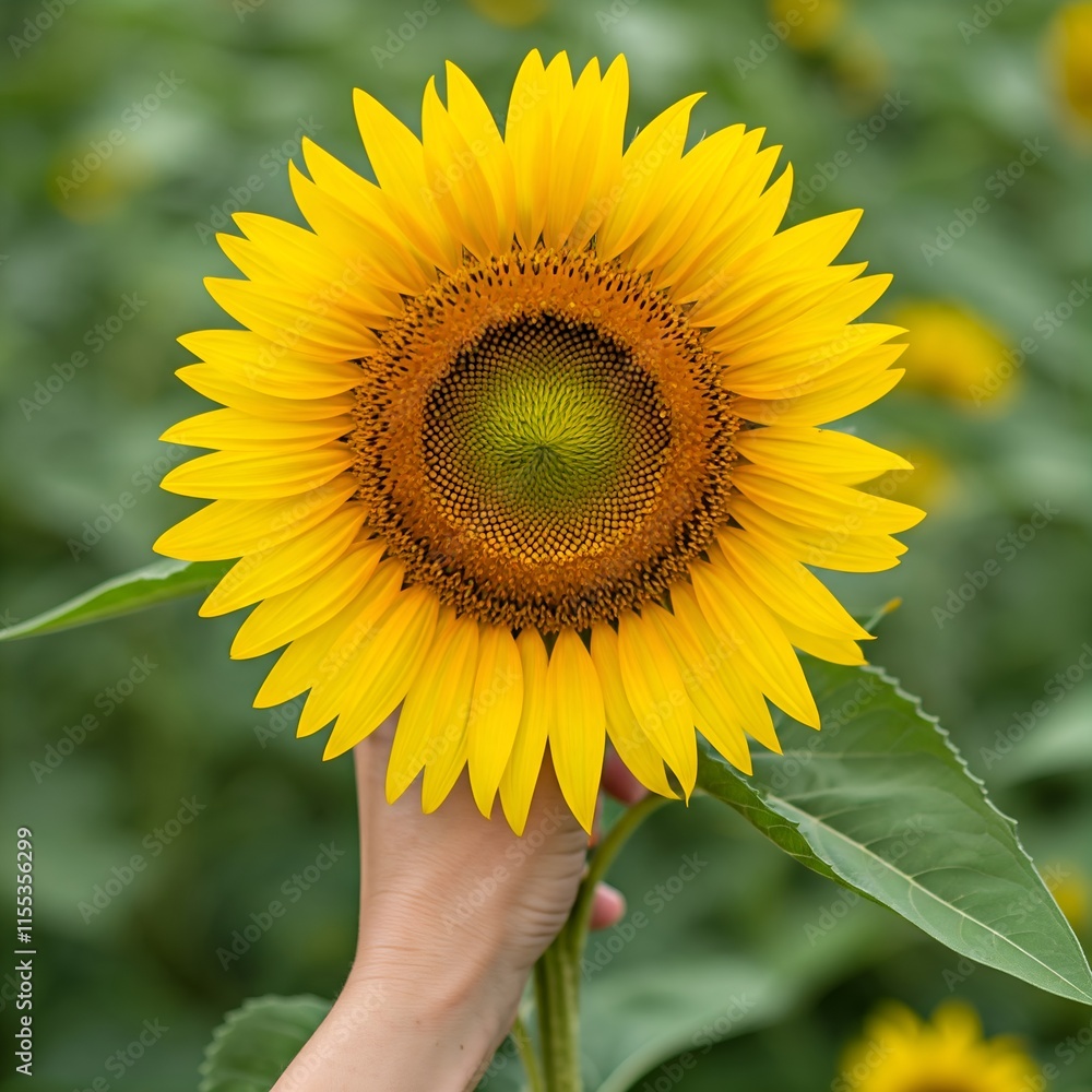 Fototapeta premium Golden Sunflower Showcasing Intricate Patterns