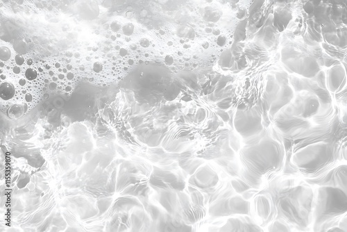 Closeup of desaturated transparent clear calm water surface texture