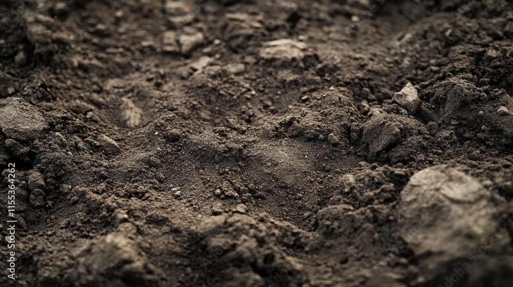 Close-Up View of Rich and Textured Rugged Mountain Soil Surface Close-Up View of Rich and Textured Rugged Mountain Soil Surface