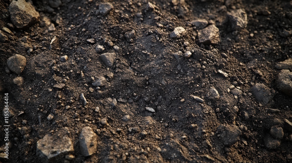 Close-Up View of Rich and Textured Rugged Mountain Soil Surface Close-Up View of Rich and Textured Rugged Mountain Soil Surface