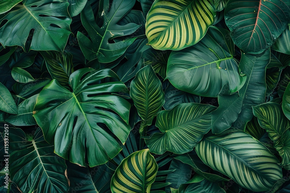 custom made wallpaper toronto digitalabstract green leaf texture, nature background, tropical leaf