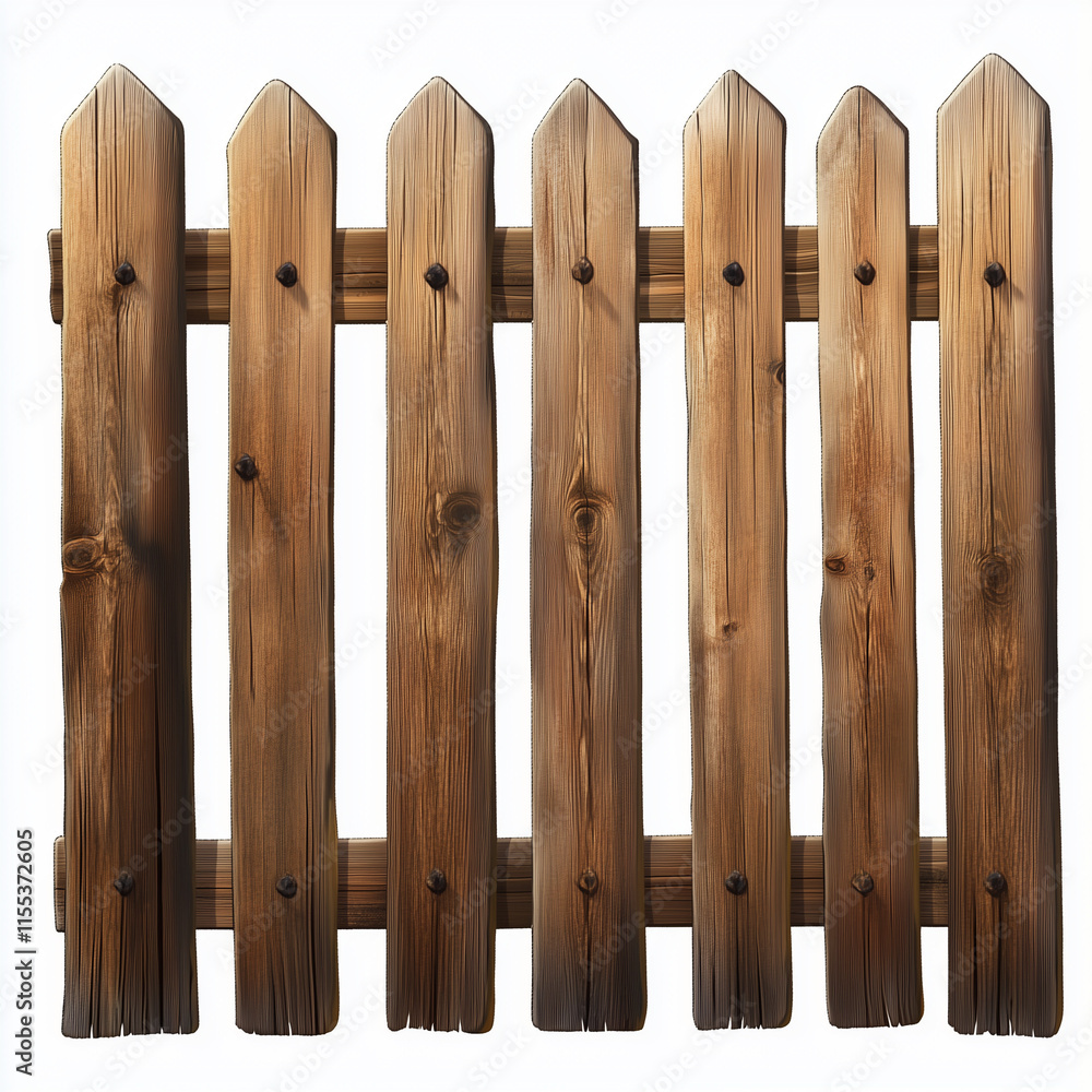 Brown Wooden Fence Illustration White Background Brown Wooden Fence Illustration White Background