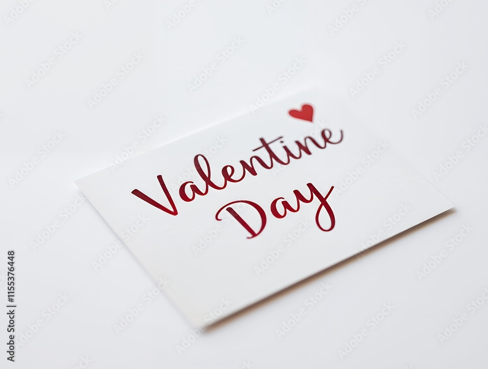 Red Valentine Day Card Simple Design White Background Red Valentine Day Card Simple Design White Background