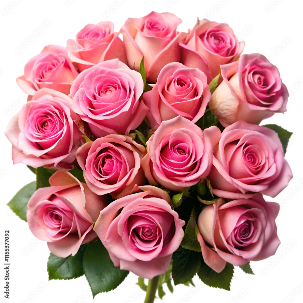Pink rose bouquet isolated on transparent background Pink rose bouquet isolated on transparent background