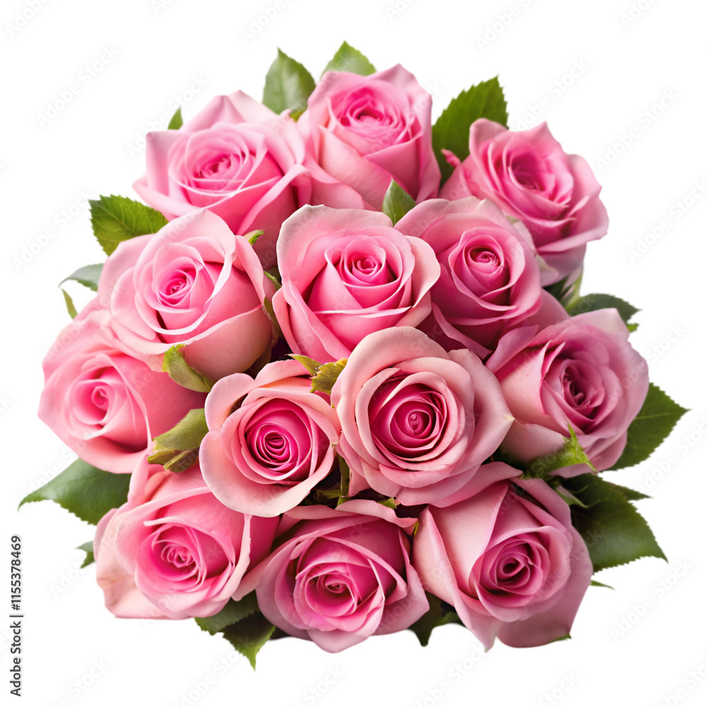 Pink rose bouquet isolated on transparent background Pink rose bouquet isolated on transparent background