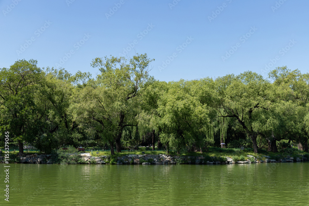 Lake view by Jihu Bridge, Summer Palace, Beijing, China Lake view by Jihu Bridge, Summer Palace, Beijing, China